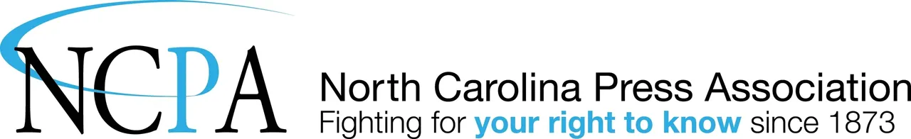 Logo of the North Carolina Press Association with the text "Fighting for your right to know since 1873." The abbreviation "NCPA" is prominently displayed to the left of the full name.