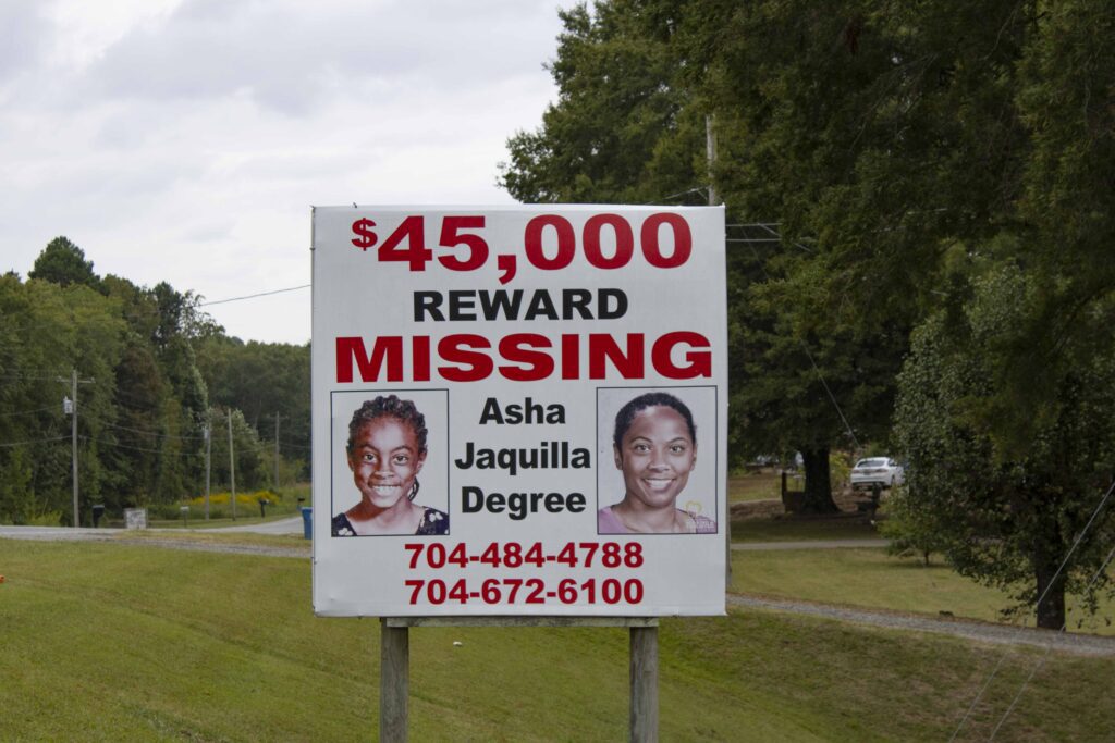 A photo of the missing poster for Asha Jaquilla Degree.