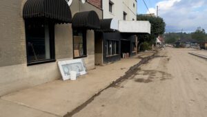 A photo of the damages to Spruce Pine's Locust Street on October 3rd.